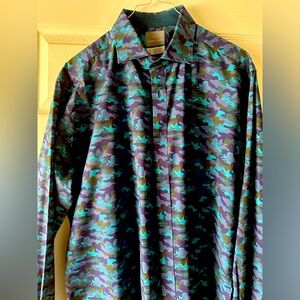 Thomas Dean Flip cuff long sleeve xl men’s button up collared shirt.